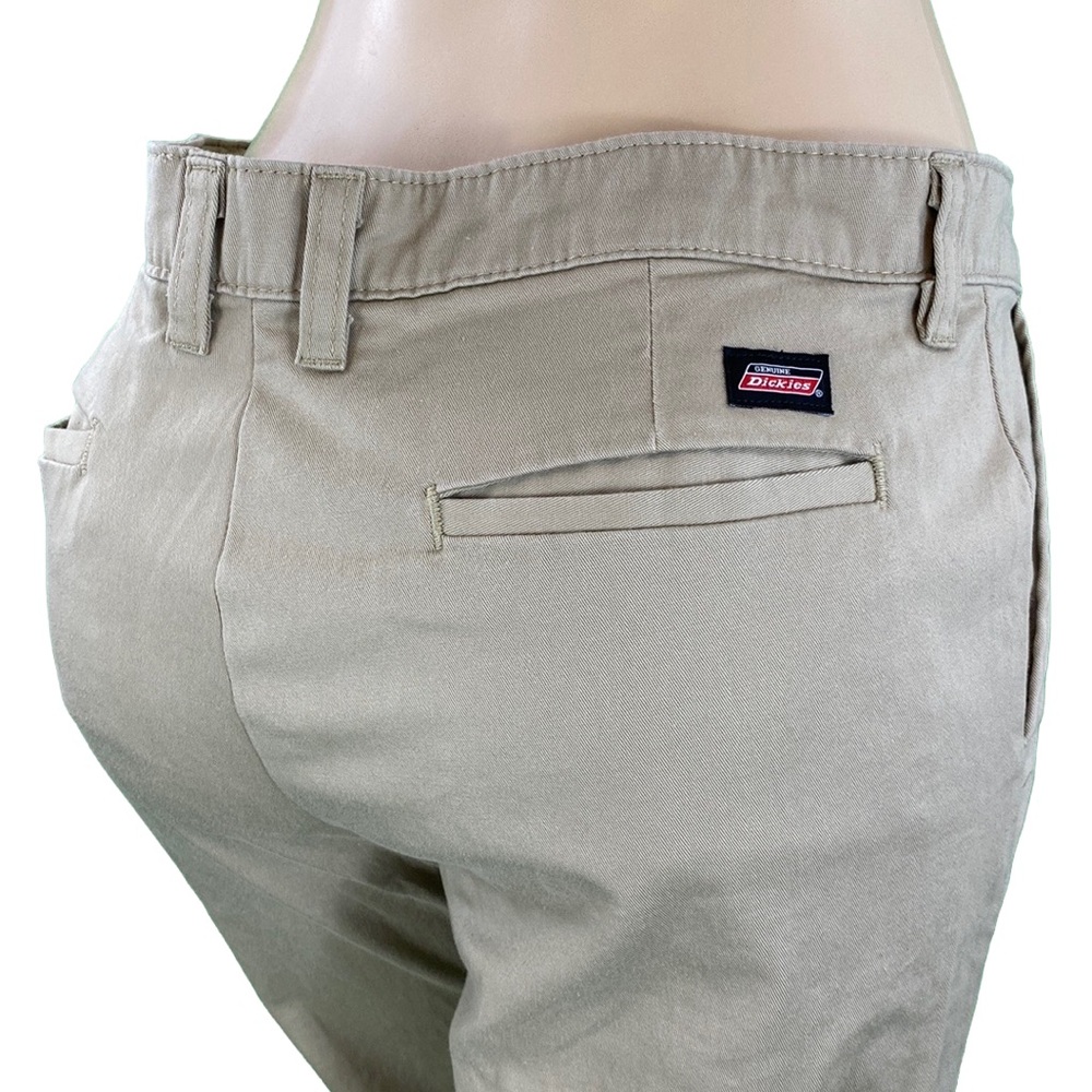 Dickies Women Petite Khaki Slim Bootcut Pants - Picture 9 of 15